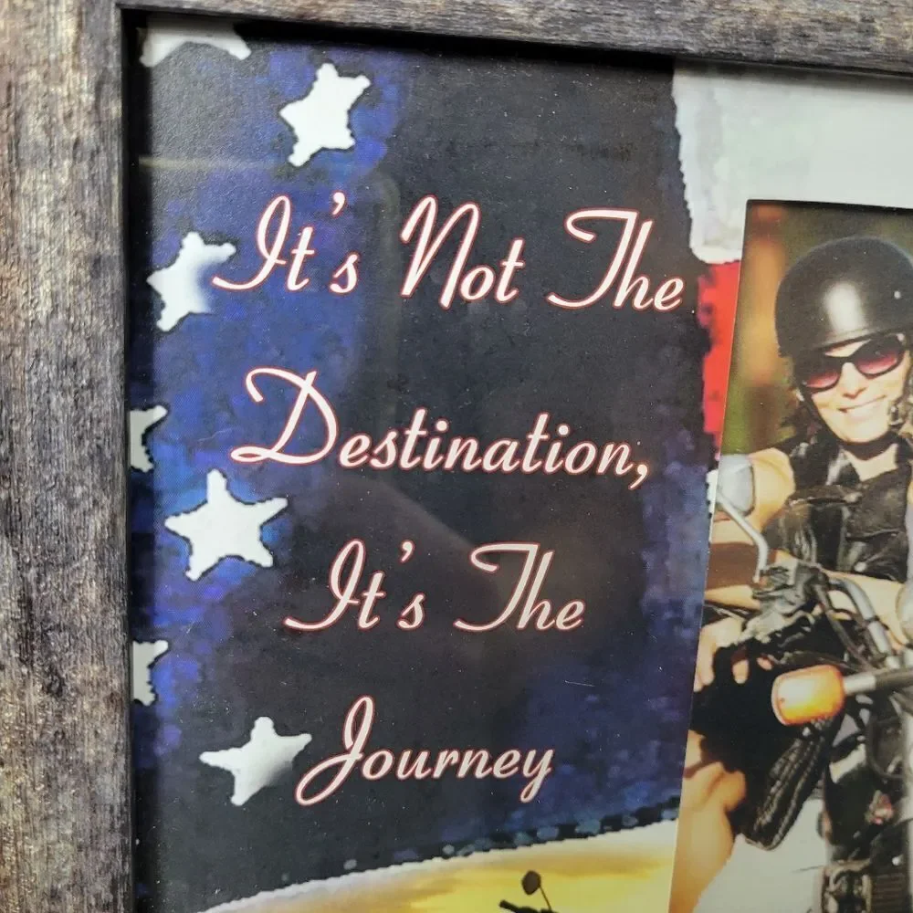 Motorcycle Themed Barnwood 3.5x5‎ Photo Frame